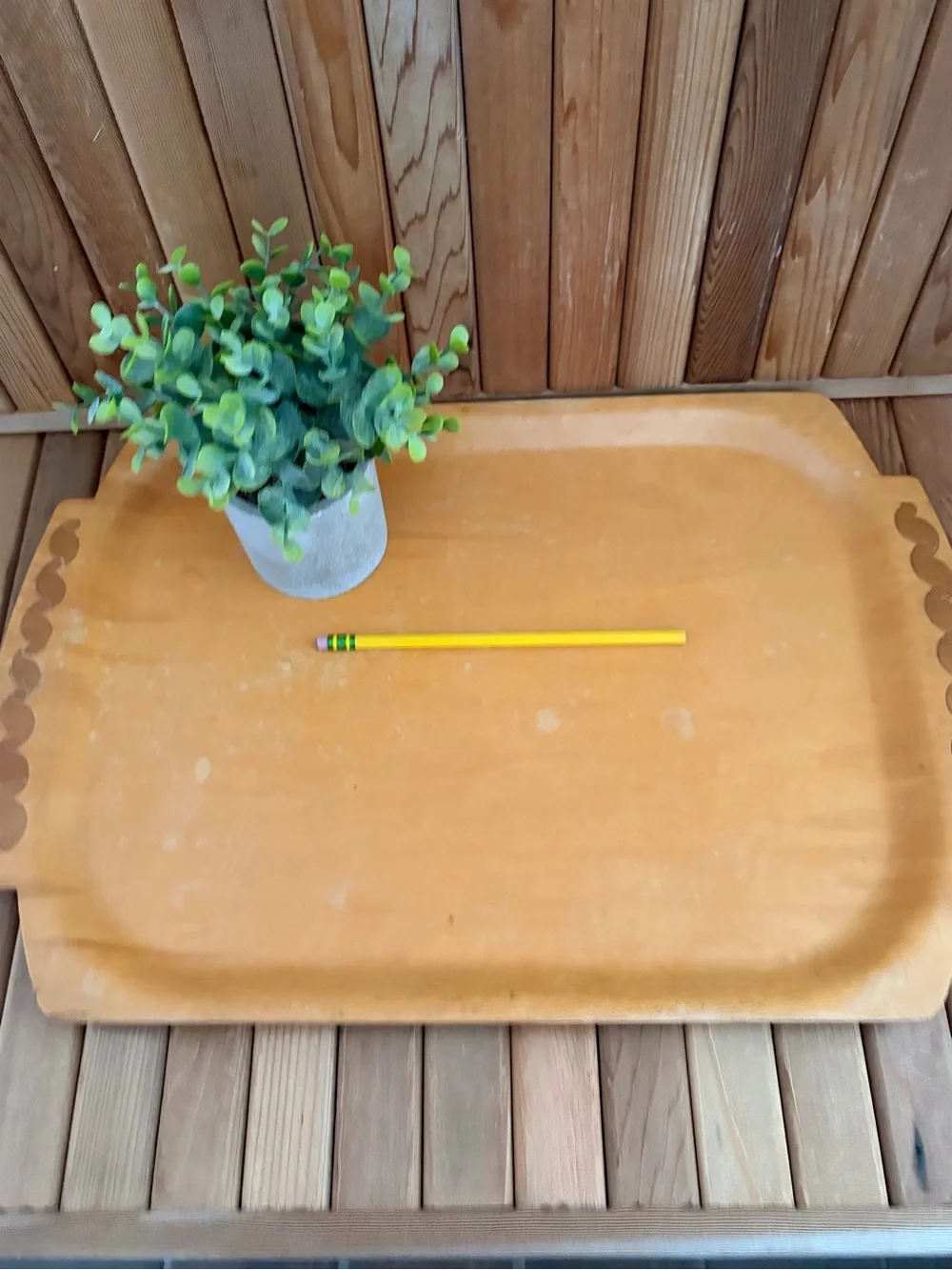 S.E. Overton Bentwood Vintage Serving Tray, Mid-Century Wood